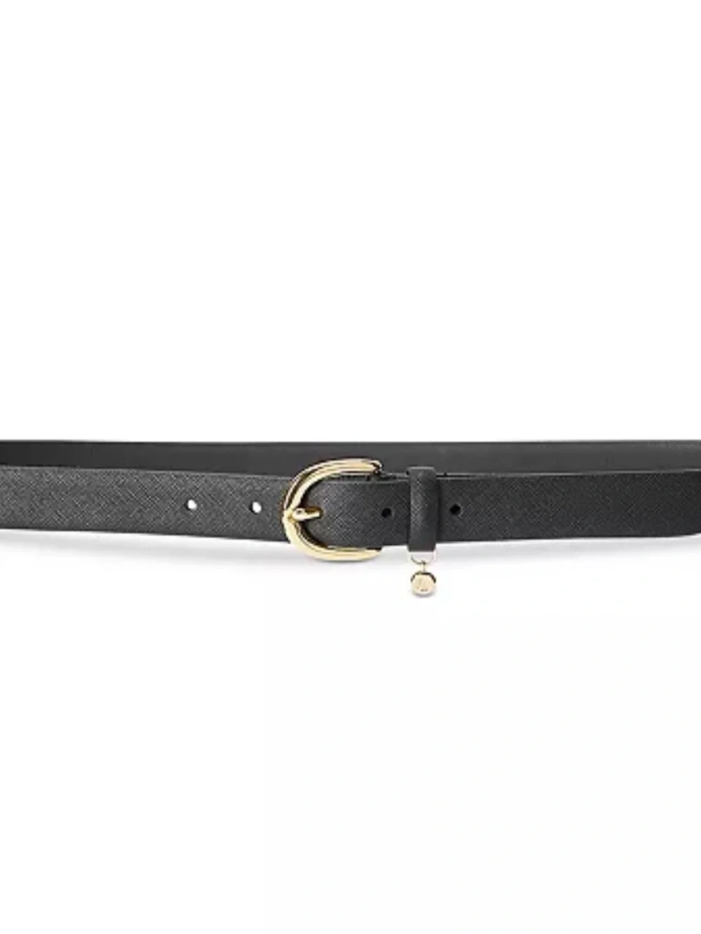 Ralph Lauren Sz Small Women's Charm Crosshatch Leather Belt Lauren Black /Gold